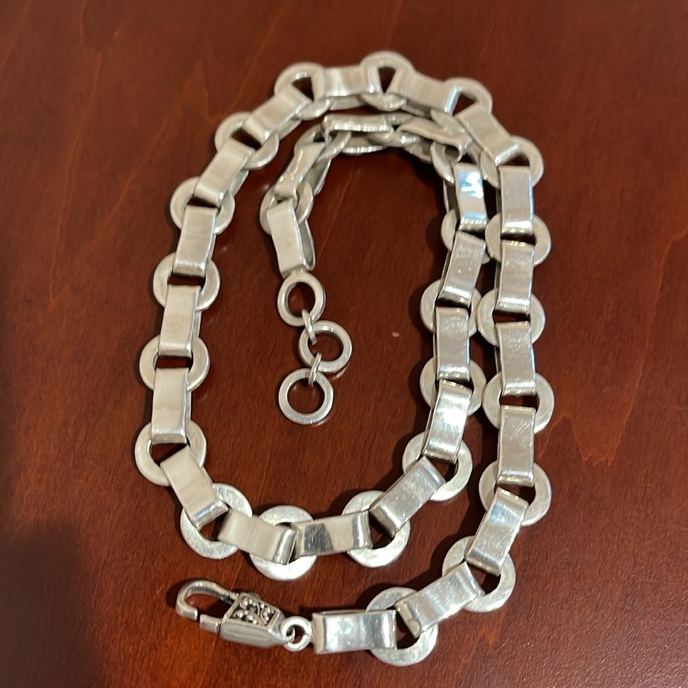Sterling Silver Link Necklace w/Scrollwork & Granulation *Price Firm* - Picture 9 of 12